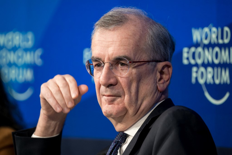 Francois Villeroy de Galhau, le 16 janvier 2024, à Davos ( AFP / FABRICE COFFRINI )