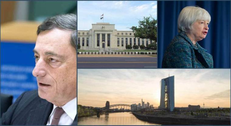 Mario Draghi et Janet Yellen. (© ECB / Fed)