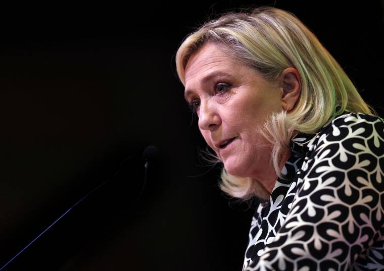 Marine Le Pen, le 10 mars 2022, à Paris ( AFP / THOMAS COEX )