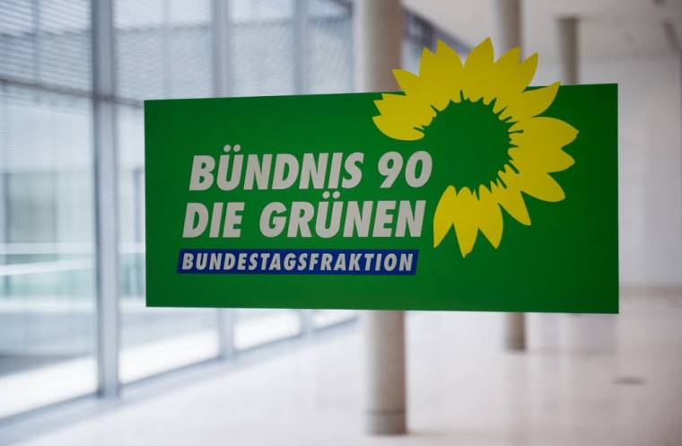 Le logo des Verts allemands. ( AFP / JOHANNES EISELE )