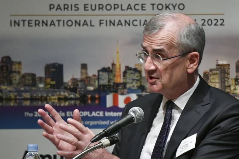 François Villeroy de Galhau, gouverneur de la Banque de France, le 15 novembre à Tokyo. ( AFP / KAZUHIRO NOGI )