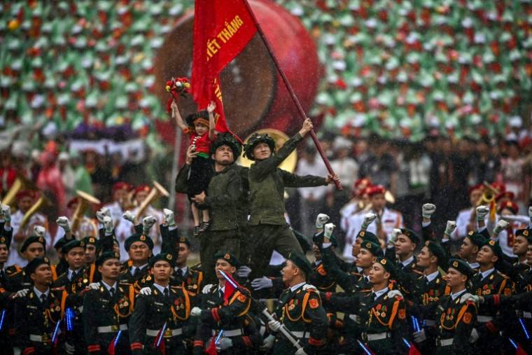 Célébrations officielles du 70e anniversaire de la victoire de Dien Bien Phu contre les troupes françaises, le 7 mai 2024 à Dien Bien Phu, au Vietnam ( AFP / Nhac NGUYEN )