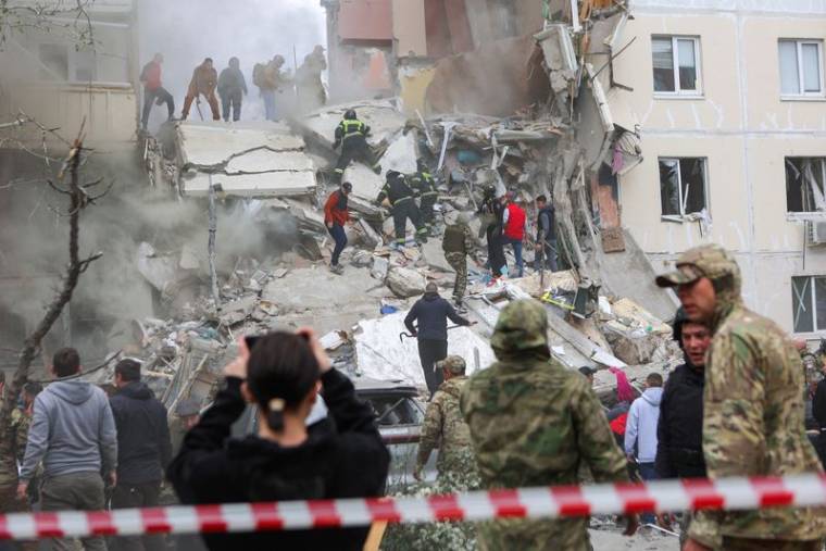L'effondrement d'un immeuble à Belgorod