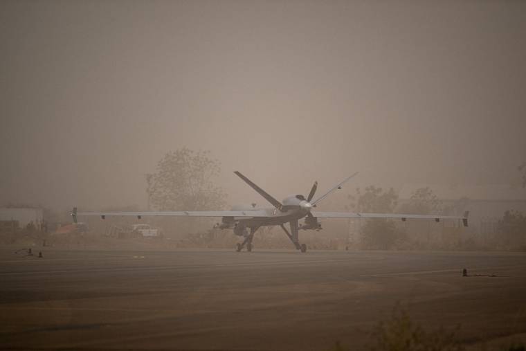 Un drone Reaper à la base aérienne française de Niamey, le 15 mai 2023 ( AFP / ALAIN JOCARD )