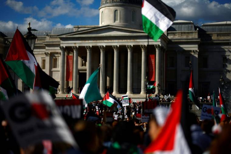 Nouvelle manifestation à Londres pour demander un cessez-le-feu permanent à Gaza, le 30 mars 2024 ( AFP / BENJAMIN CREMEL )