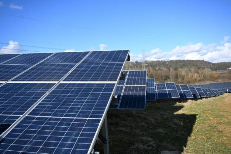 The Marcoussis solar farm, February 12, 2024 in Essonne (AFP / Bertrand GUAY)